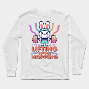 Powerlifting Funny Bunny Weightlifting Long Sleeve T-Shirt